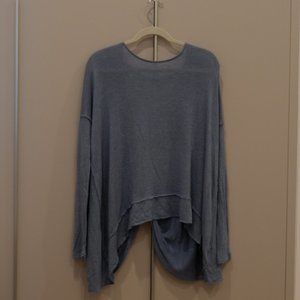 Free People Blue Open Back Over Sized Sweater